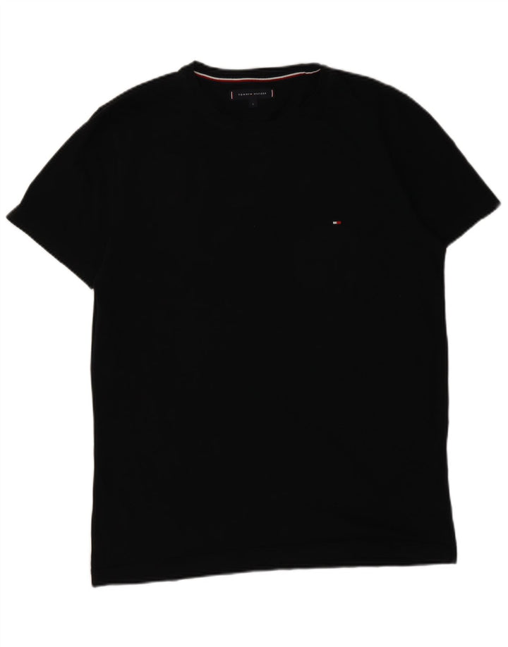 Tommy Hilfiger Mens T-Shirt Top Large Black Cotton