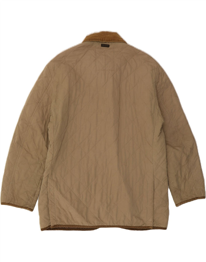 BELFE Mens Quilted Jacket UK 40 Large Beige Vintage Belfe and Second-Hand Belfe from Messina Hembry 
