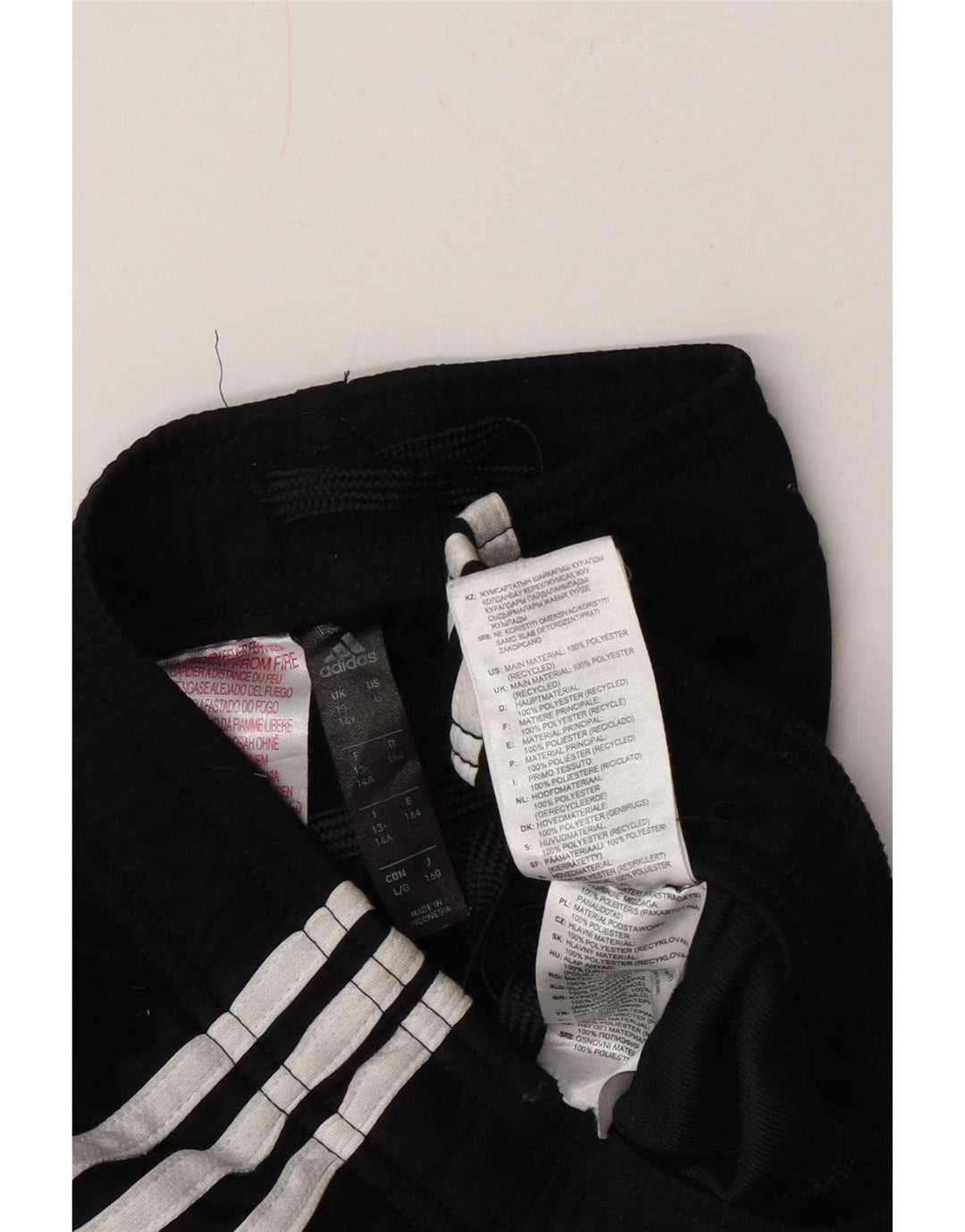 Adidas Boys Dri Fit Tracksuit Trousers 13-14 Years Black Polyester