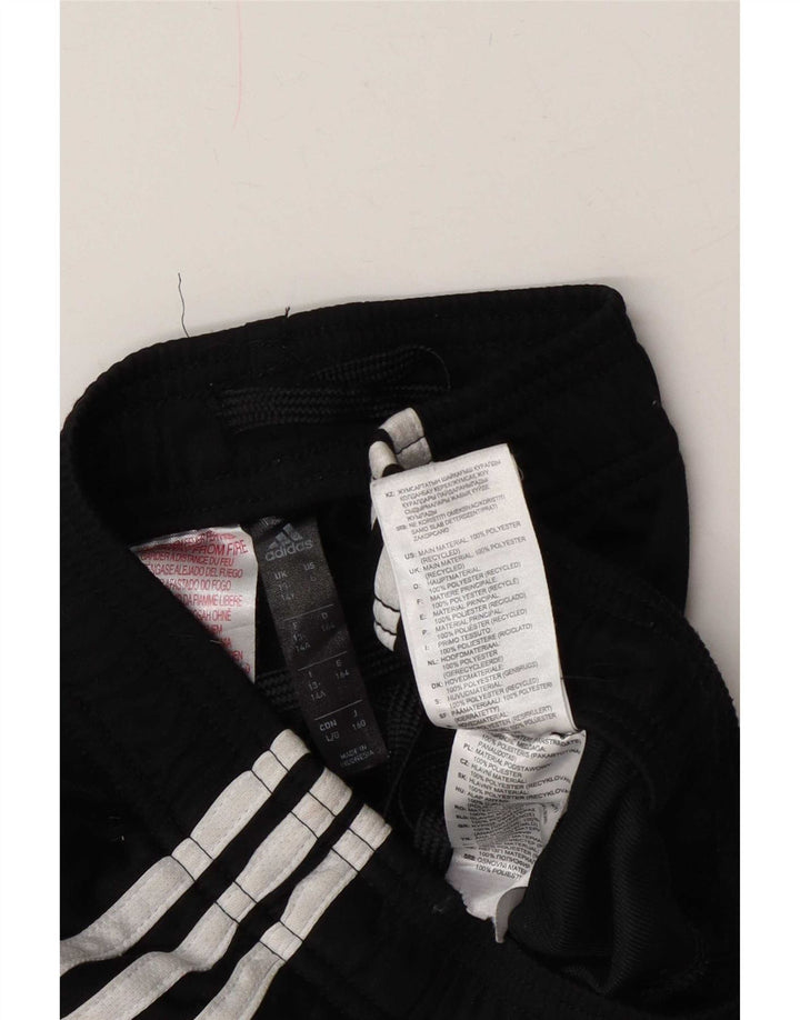 Adidas Boys Dri Fit Tracksuit Trousers 13-14 Years Black Polyester