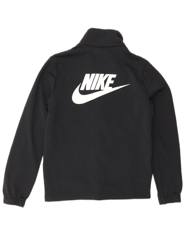 Nike Boys Graphic Tracksuit Top Jacket 10-11 Years Medium Black Polyester