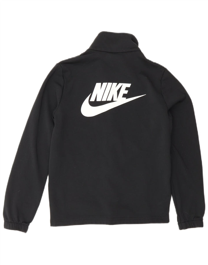 Nike Boys Graphic Tracksuit Top Jacket 10-11 Years Medium Black Polyester