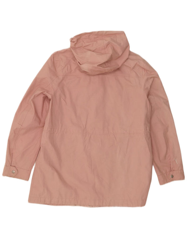 Joules Womens Hooded Raincoat UK 14 Large Pink Cotton