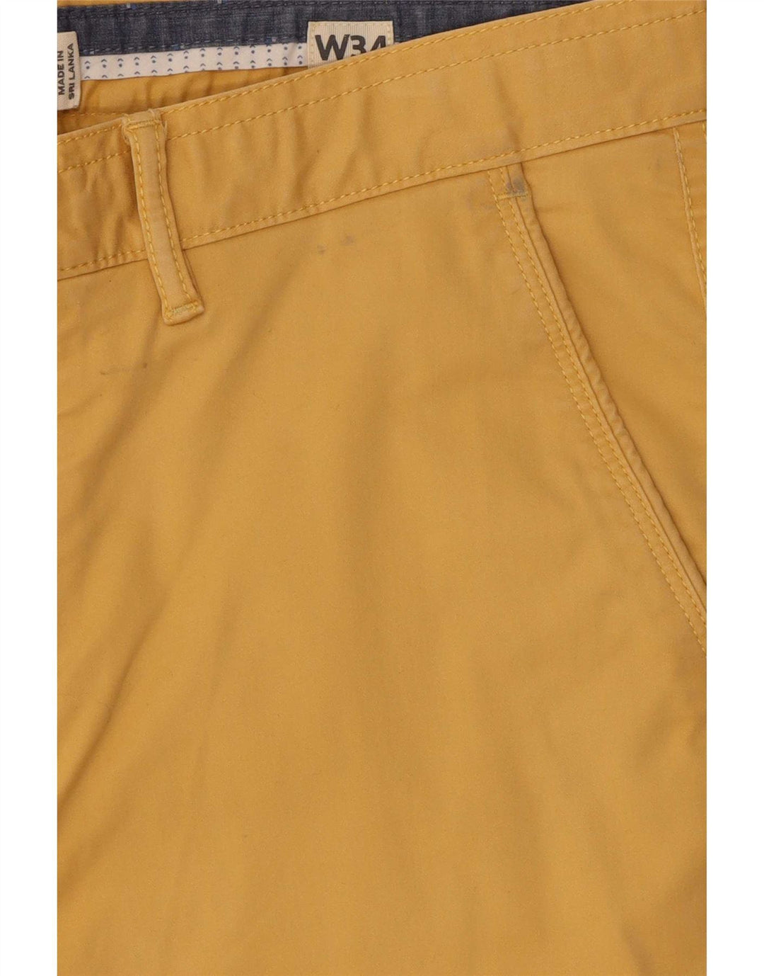 Fat Face Mens Chino Shorts W34 Large Yellow Cotton