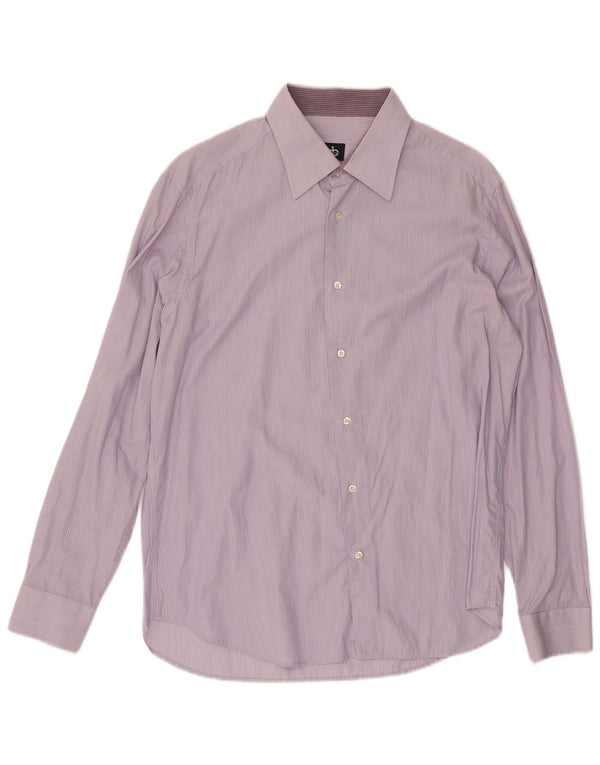 ROCCOBAROCCO Mens Shirt Medium Purple Pinstripe Cotton