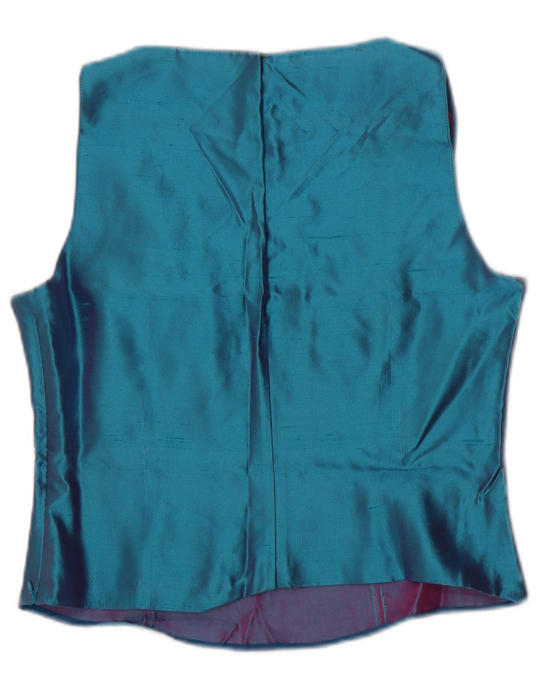 Gai Mattiolo Womens Crop Sleeveless Blouse Top IT 44 Medium Blue Silk