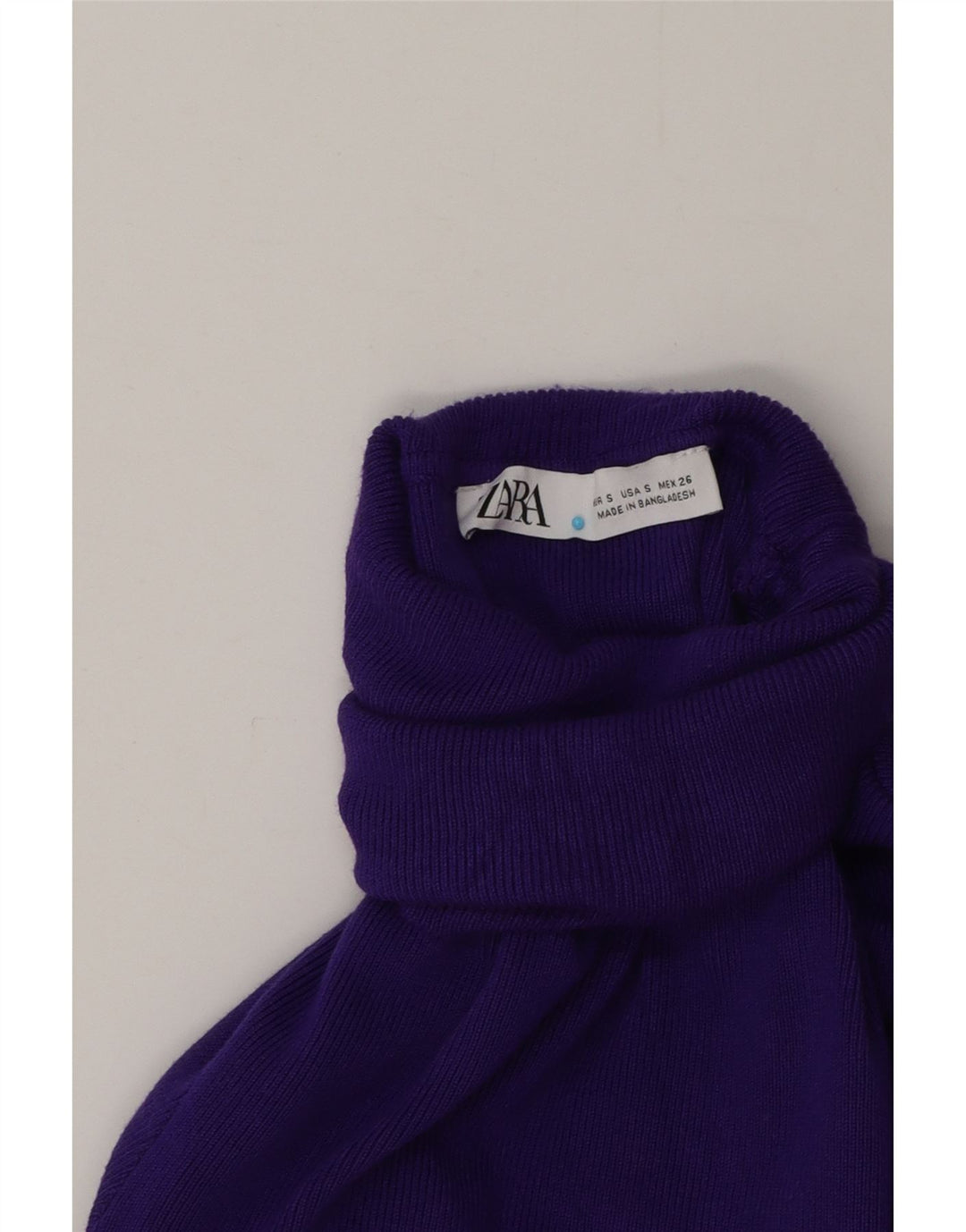 Zara Womens Crop Roll Neck Jumper Sweater UK 10 Small Purple