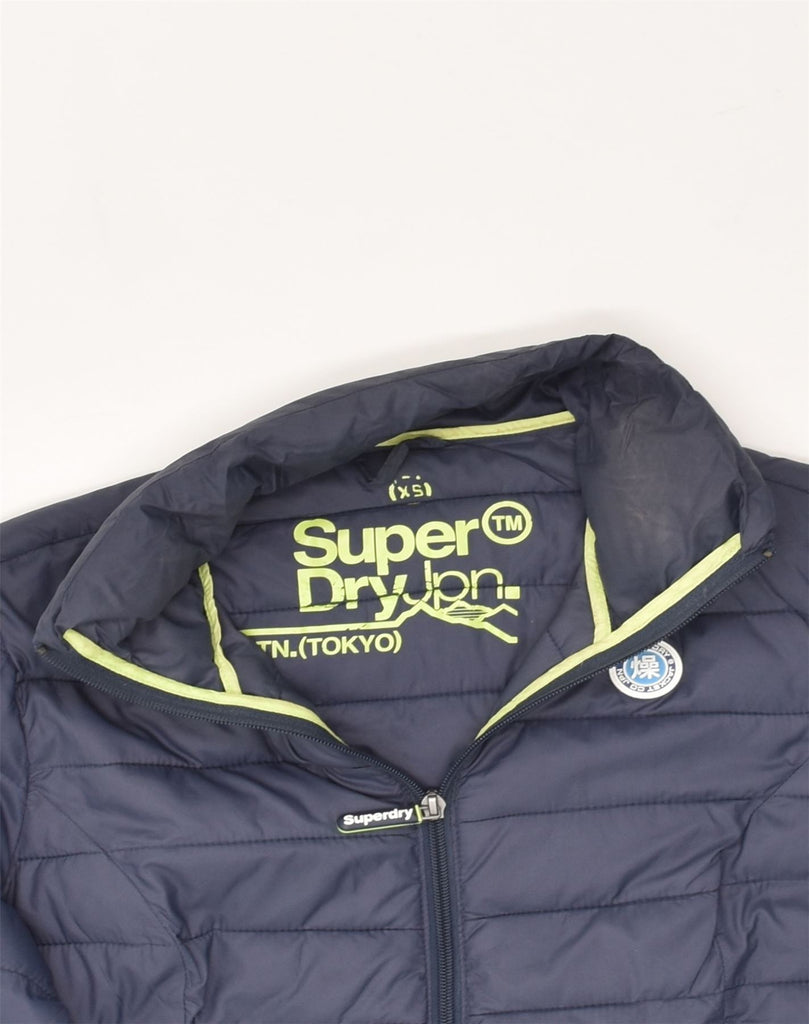 SUPERDRY Womens Padded Jacket UK 6 XS Navy Blue Polyester | Vintage Superdry | Thrift | Second-Hand Superdry | Used Clothing | Messina Hembry 