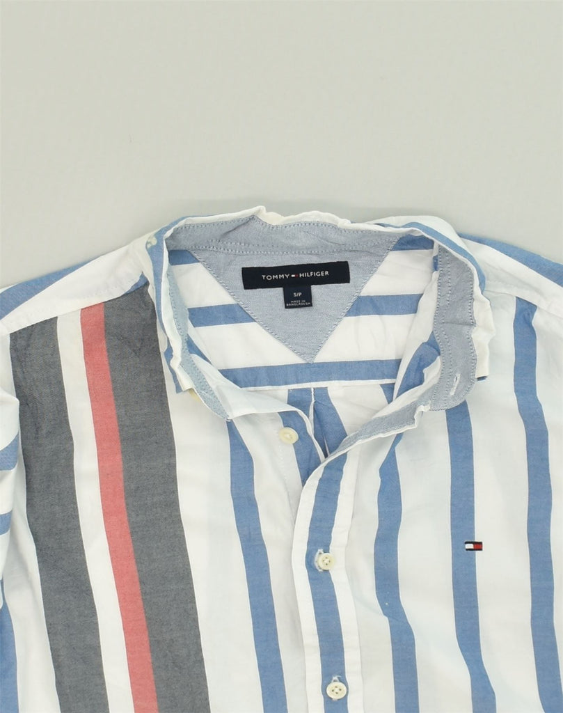 TOMMY HILFIGER Mens Shirt Small Blue Striped Cotton | Vintage Tommy Hilfiger | Thrift | Second-Hand Tommy Hilfiger | Used Clothing | Messina Hembry 