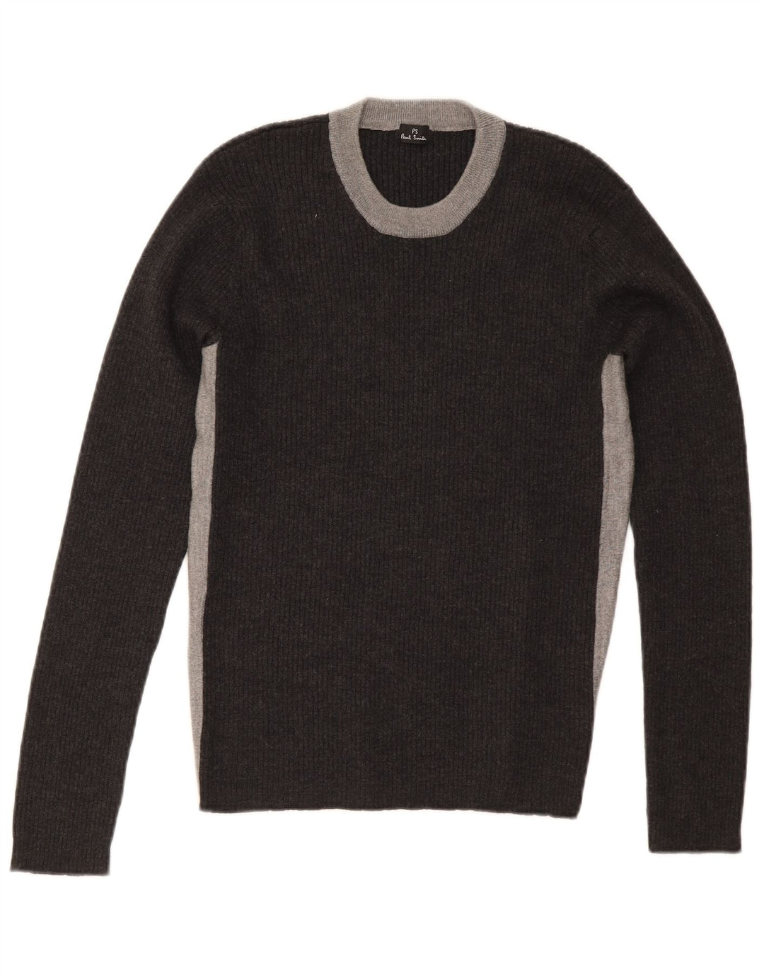 Paul Smith Womens Crew Neck Jumper Sweater UK 12 Medium Grey Colourblock