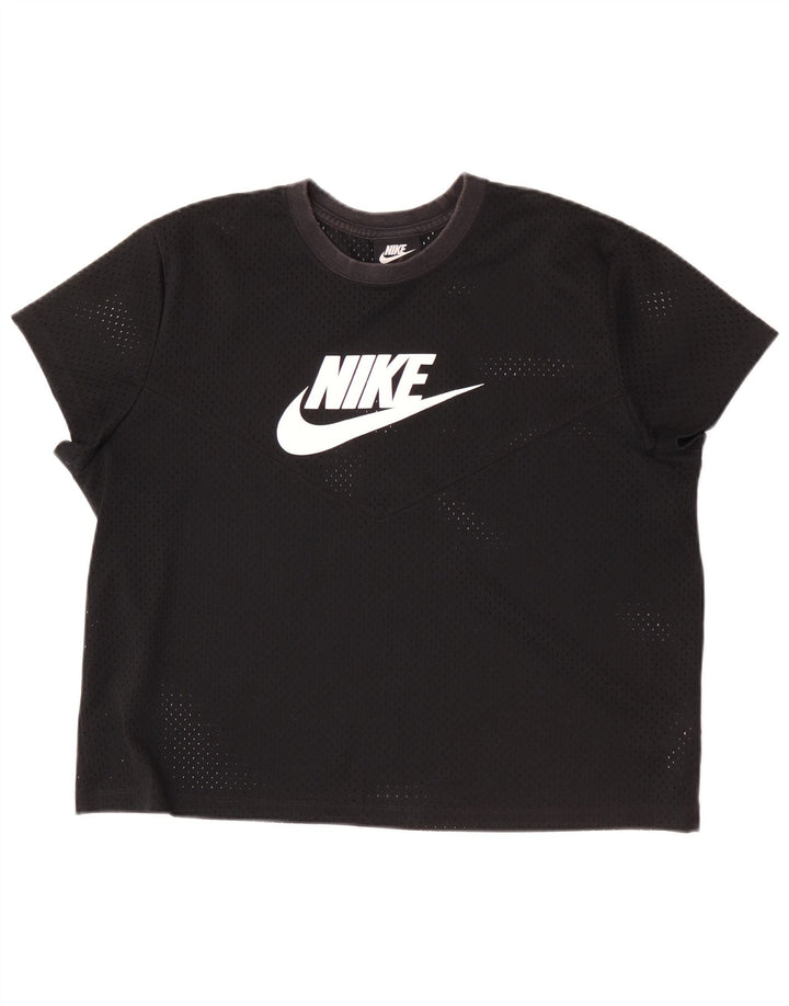 Nike Womens Graphic T-Shirt Top UK 18 XL Black Polyester