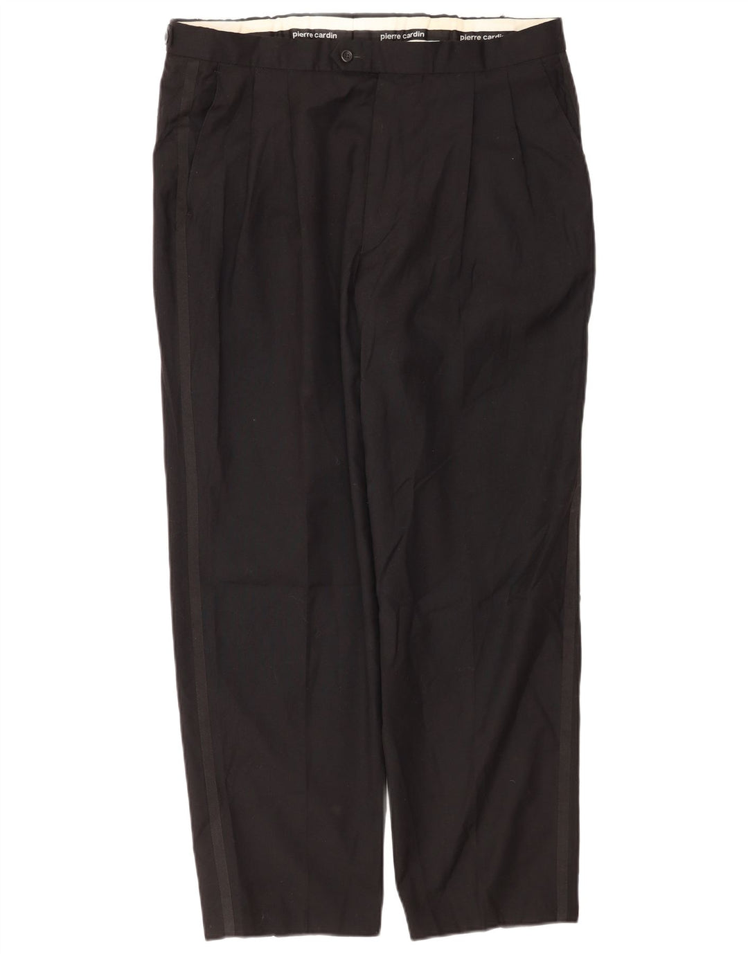 Pierre Cardin Mens Pegged Suit Trousers W38 L29 Black Wool