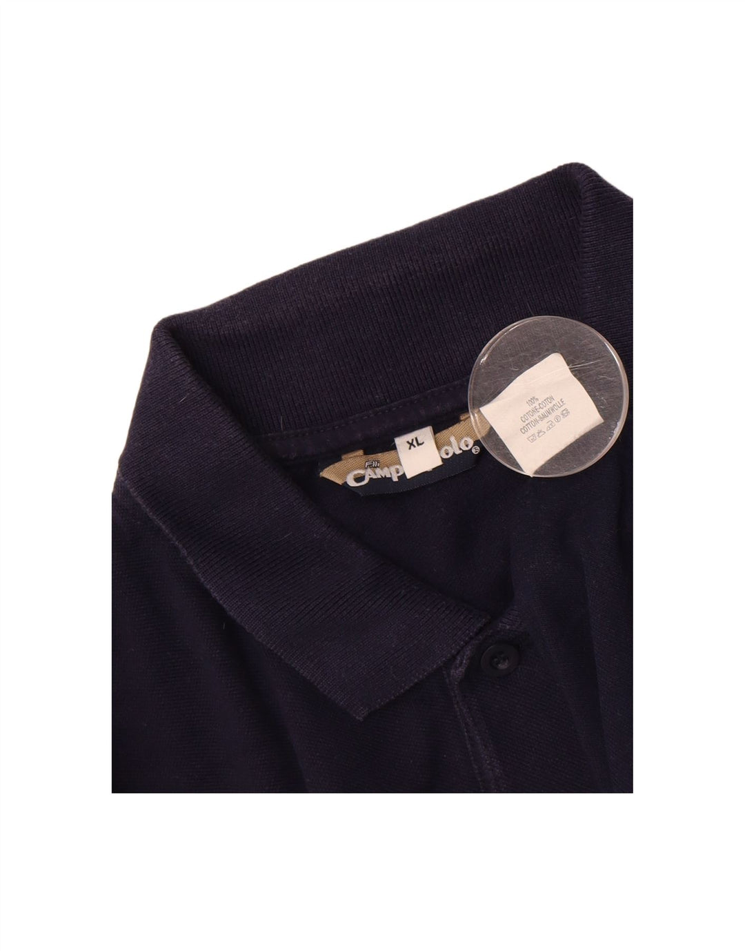 CAMPAGNOLO Mens Polo Shirt XL Navy Blue Cotton