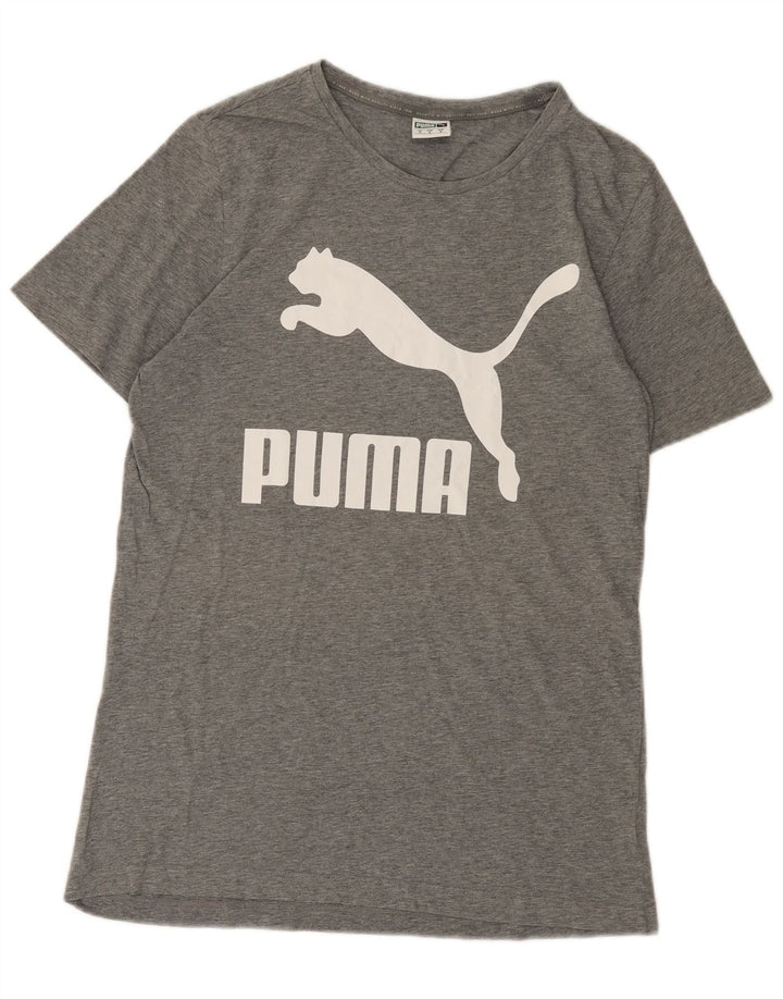 Puma Mens Graphic T-Shirt Top Medium Grey Flecked