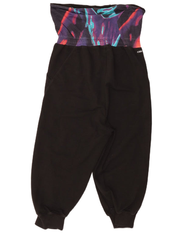Puma Womens High Waist Tracksuit Trousers Joggers UK 14 Large Black Tie Dye