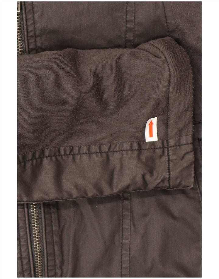 Energie Mens Biker Jacket UK 42 XL Grey Cotton