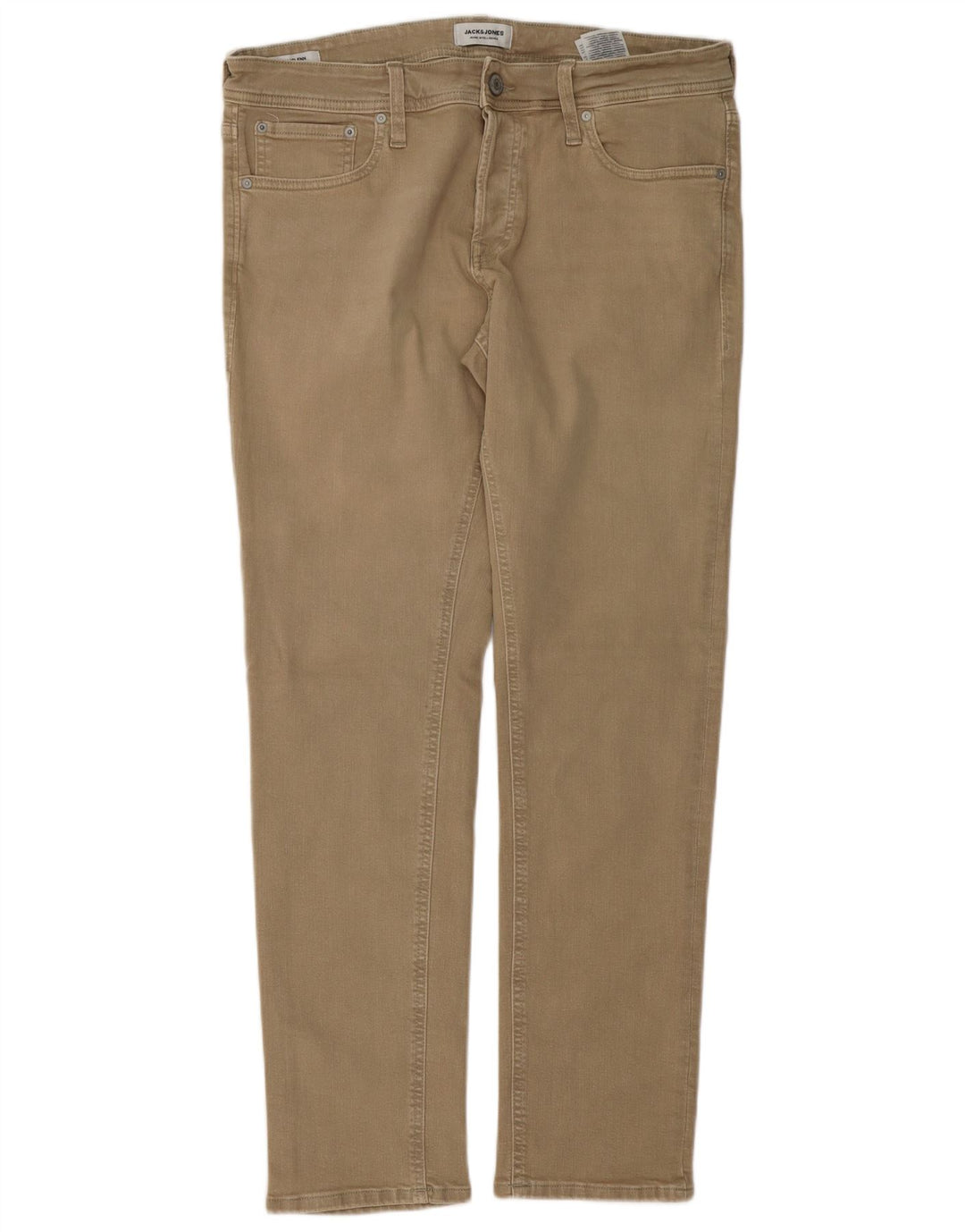 Jack & Jones Mens GLENN Slim Jeans W34 L32 Beige Cotton
