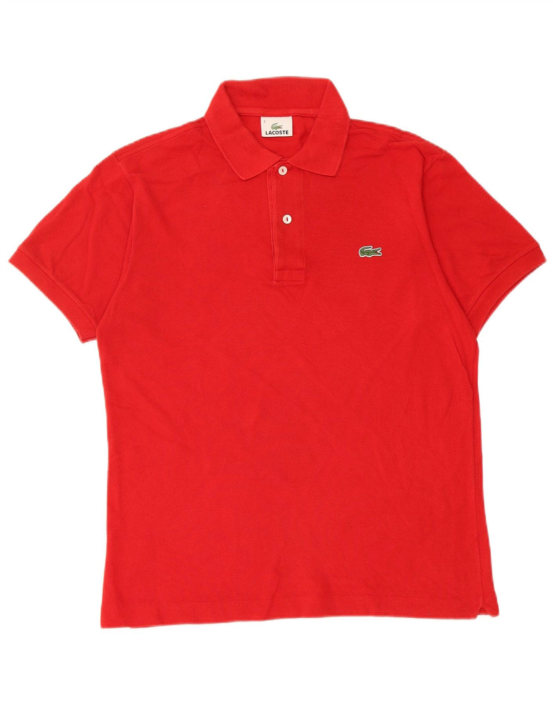 LACOSTE Mens Polo Shirt Size 3 Small Red Cotton