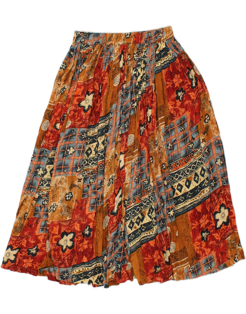 EXPRESS Womens Pleated Skirt IT 44 Medium W30 Multicoloured Floral Cotton Vintage Express and Second-Hand Express from Messina Hembry 