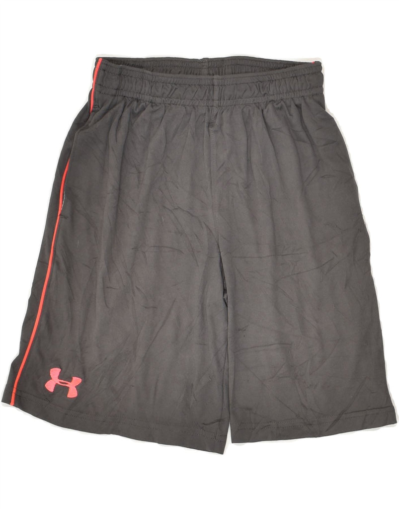 UNDER ARMOUR Girls Graphic Sport Shorts 7-8 Years Small Grey Polyester | Vintage Under Armour | Thrift | Second-Hand Under Armour | Used Clothing | Messina Hembry 