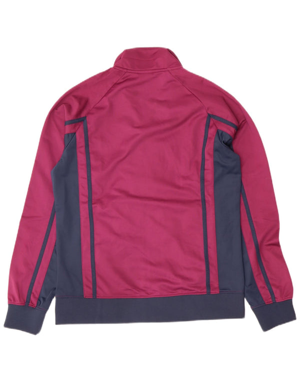 ASICS Womens Tracksuit Top Jacket UK 14 Large Purple Colourblock Polyester
