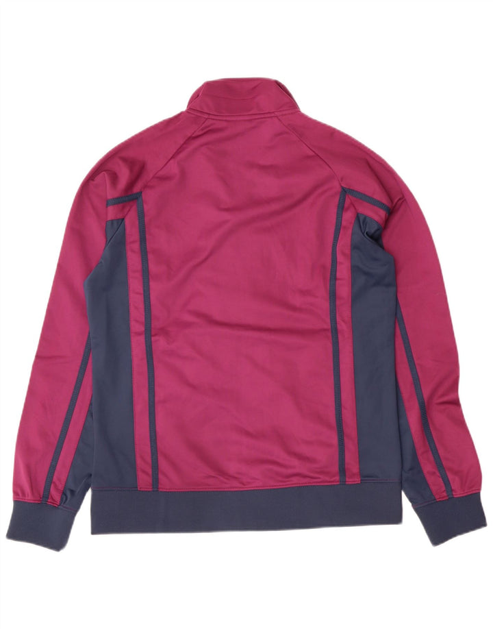 ASICS Womens Tracksuit Top Jacket UK 14 Large Purple Colourblock Polyester
