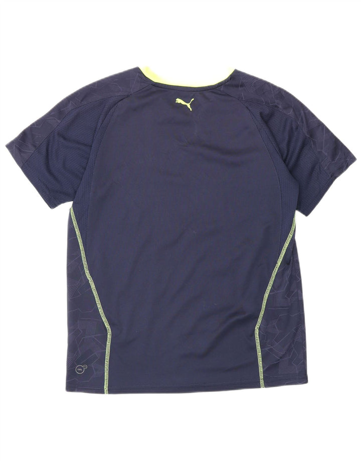 PUMA Womens Graphic T-Shirt Top Medium Navy Blue Polyester