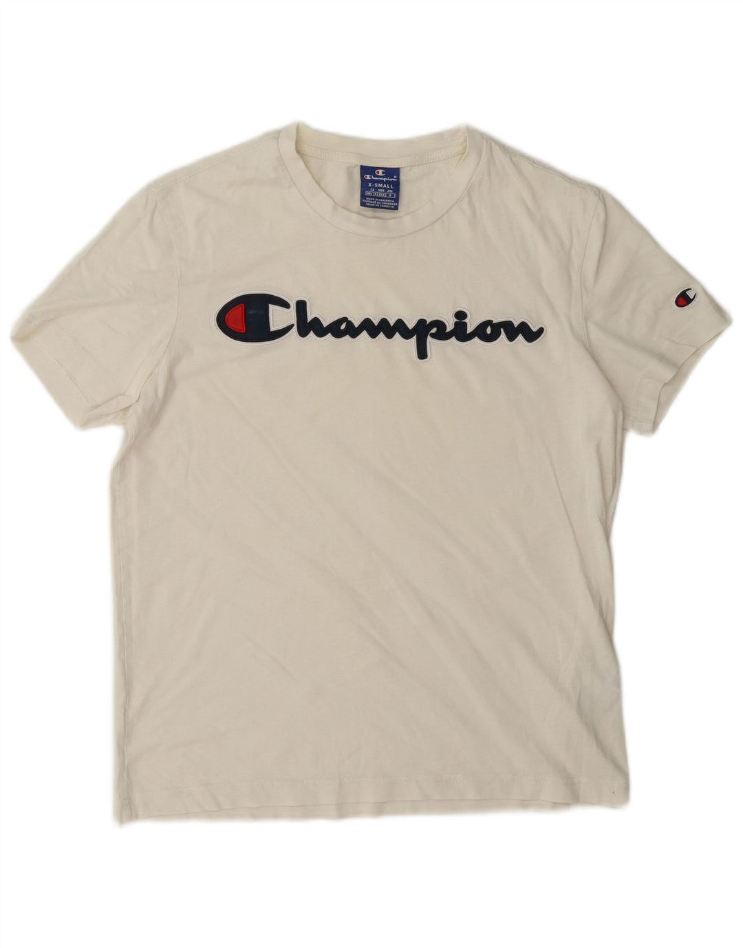 Champion Mens Graphic T-Shirt Top XS White Cotton