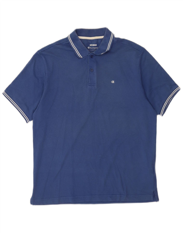 Champion Mens Easy Fit Polo Shirt Medium Blue Cotton