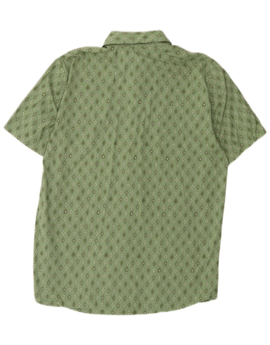 Volcom Mens Short Sleeve Shirt Medium Green Geometric Cotton