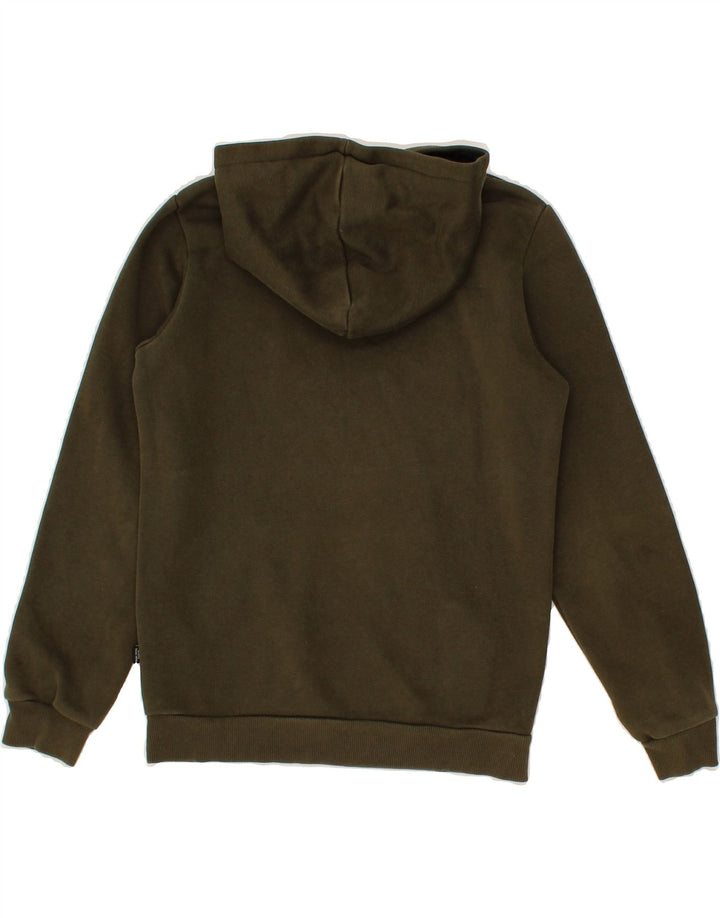 PUMA Boys Graphic Hoodie Jumper 11-12 Years Khaki Vintage Puma and Second-Hand Puma from Messina Hembry 
