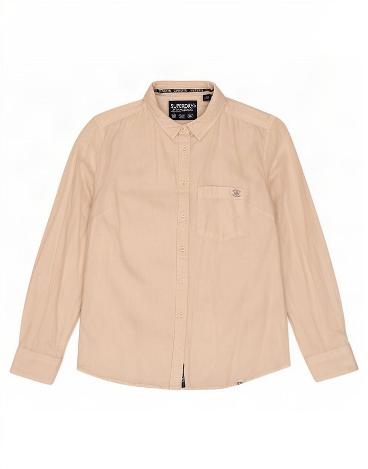 Superdry Womens Shirt UK 16 Large White Cotton