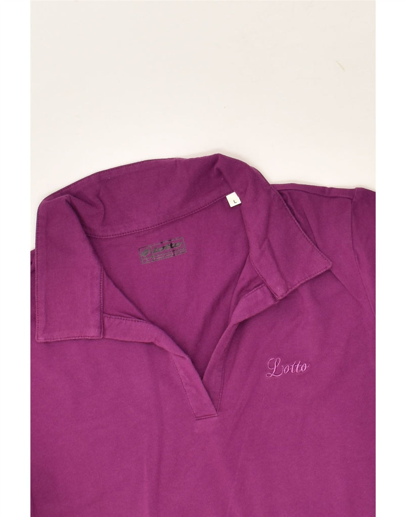 LOTTO Womens Polo Shirt UK 14 Large Purple Cotton | Vintage Lotto | Thrift | Second-Hand Lotto | Used Clothing | Messina Hembry 