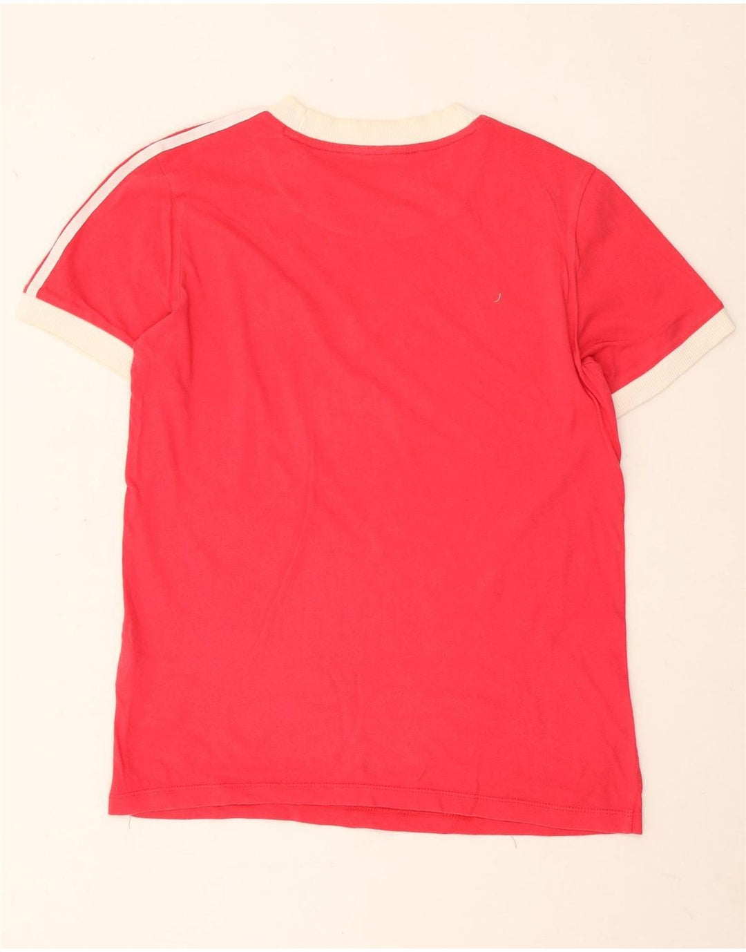 Adidas Womens T-Shirt Top UK 10 Small Red Cotton