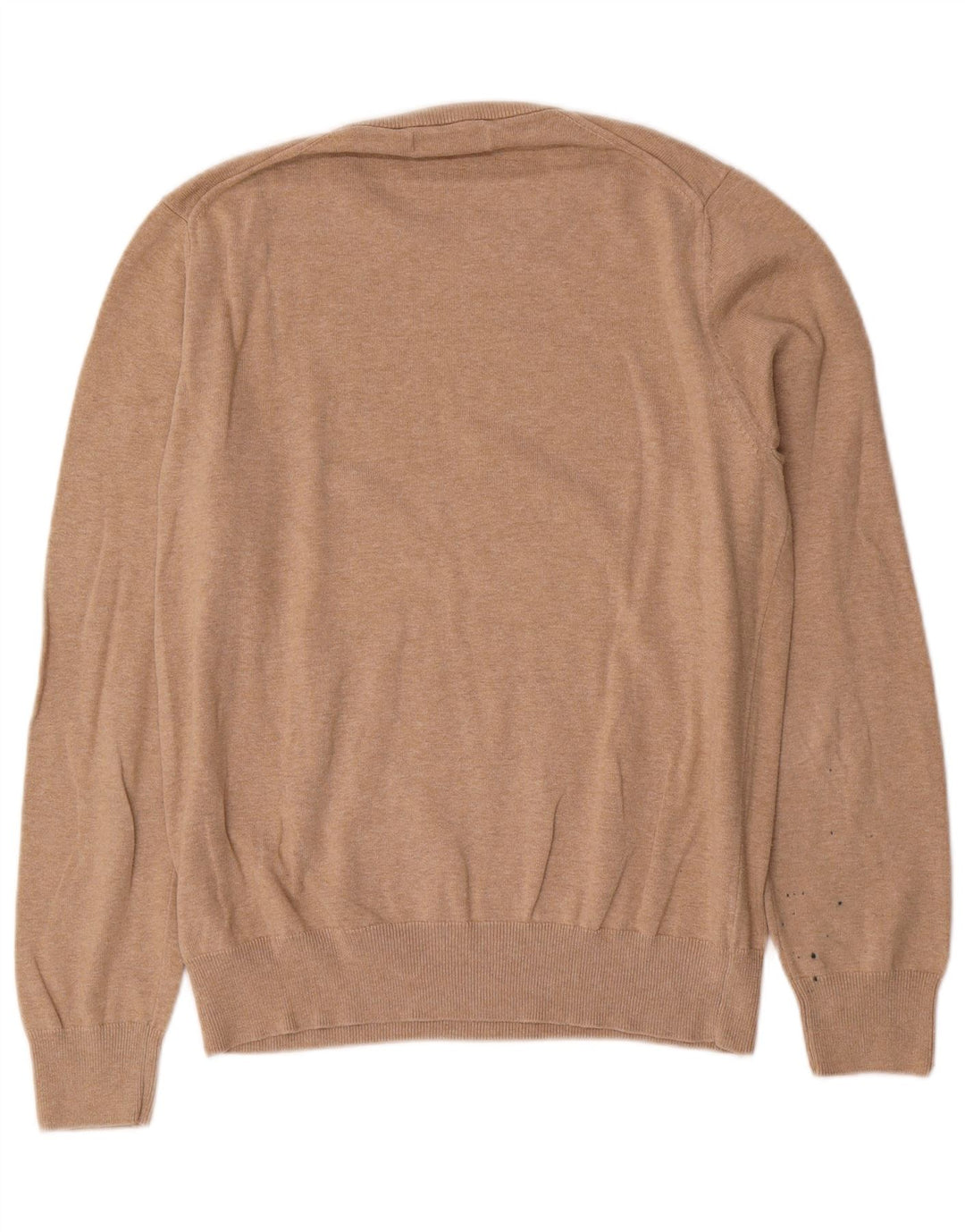 Marks & Spencer Mens Crew Neck Jumper Sweater Medium Beige Cotton