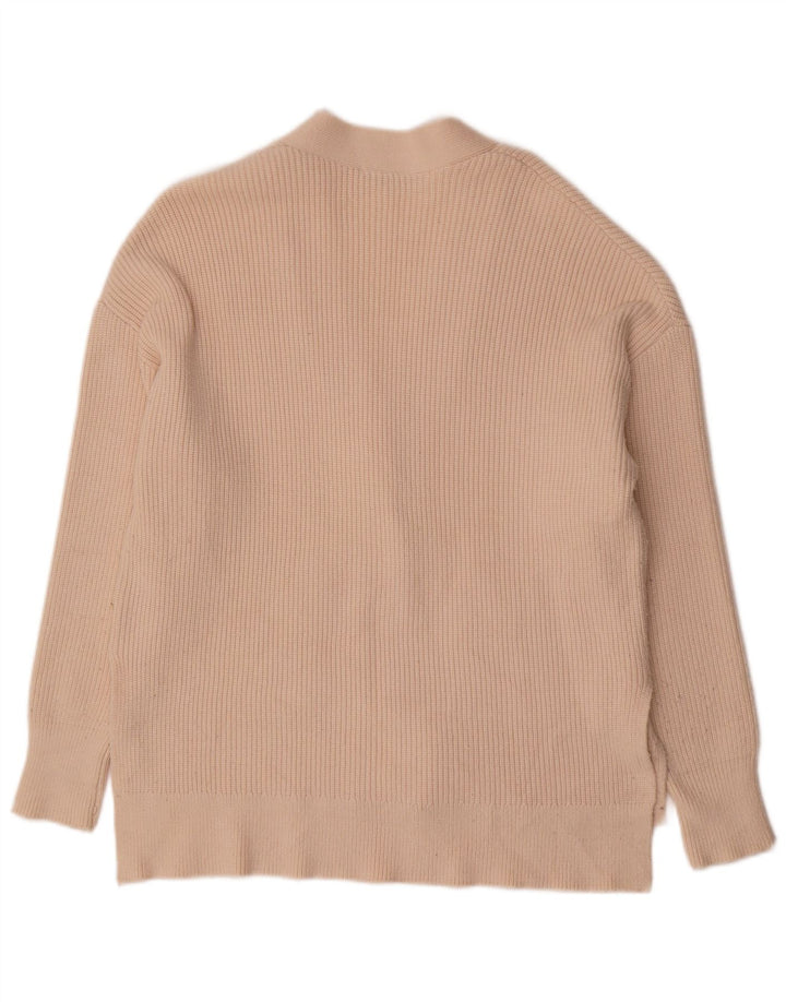Zara Womens Oversized Cardigan Sweater UK 10 Small Beige