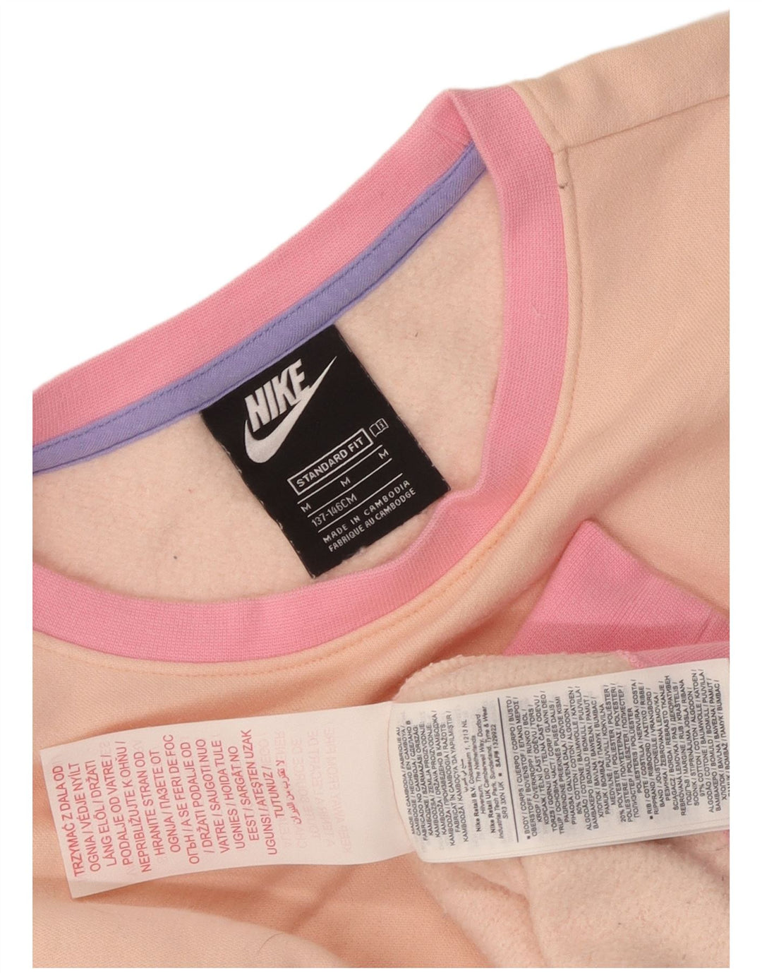 Nike Girls Graphic Sweatshirt Jumper 10-11 Years Medium Multicoloured