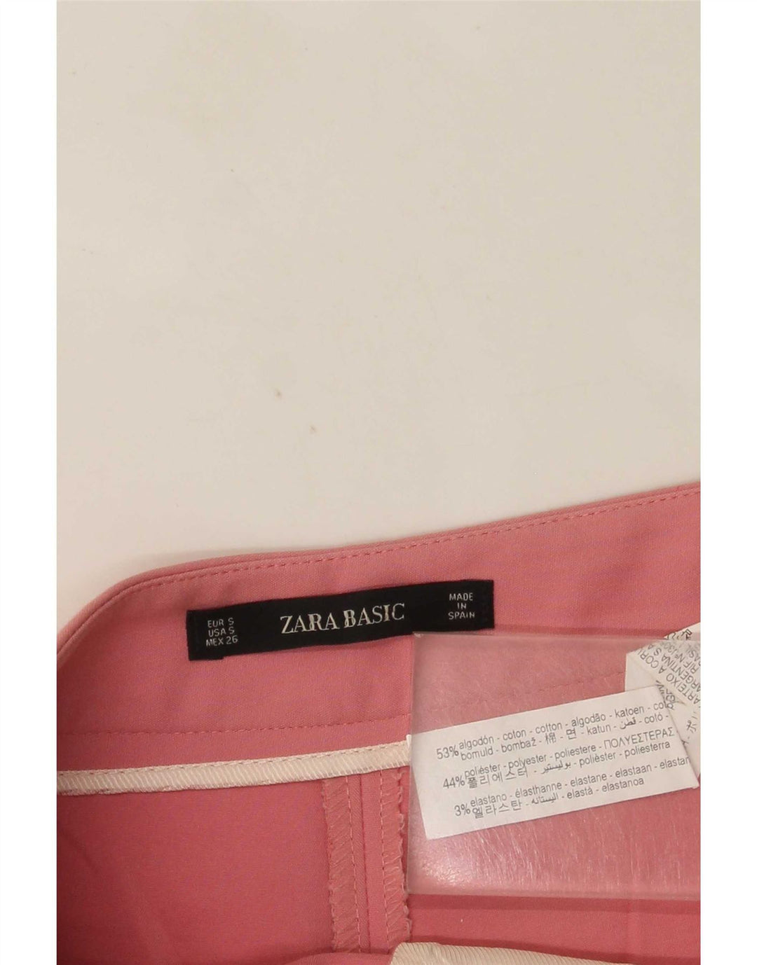 Zara Womens Hot Pants Small W26 Pink Cotton