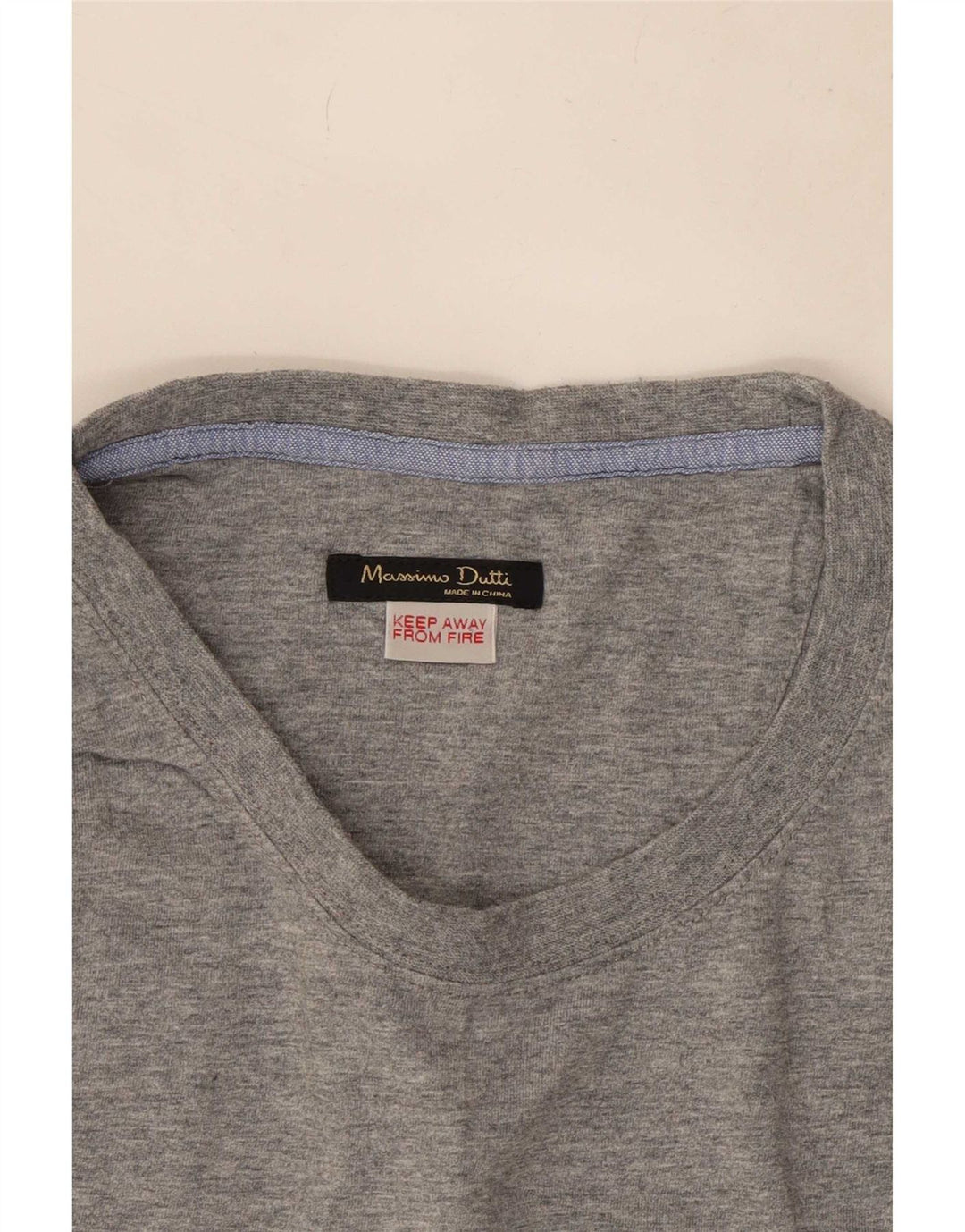 Massimo Dutti Mens T-Shirt Top Medium Grey