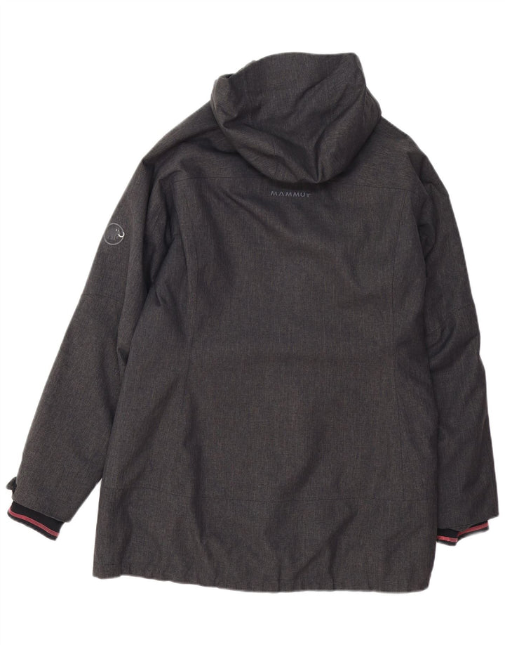 MAMMUT Womens Hooded Windbreaker Coat UK 16 Large Grey Polyester