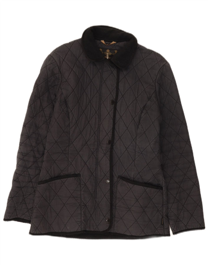 Barbour Womens Quilted Jacket UK 8 Small Navy Blue