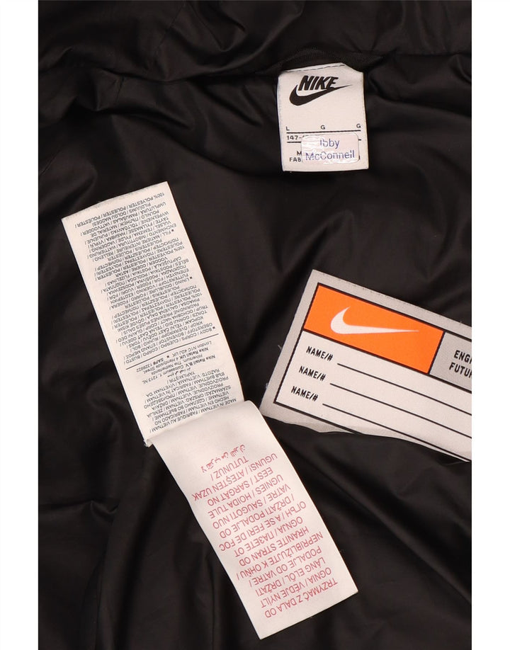 Nike Boys Hooded Padded Jacket 12-13 Years Large Black Polyester