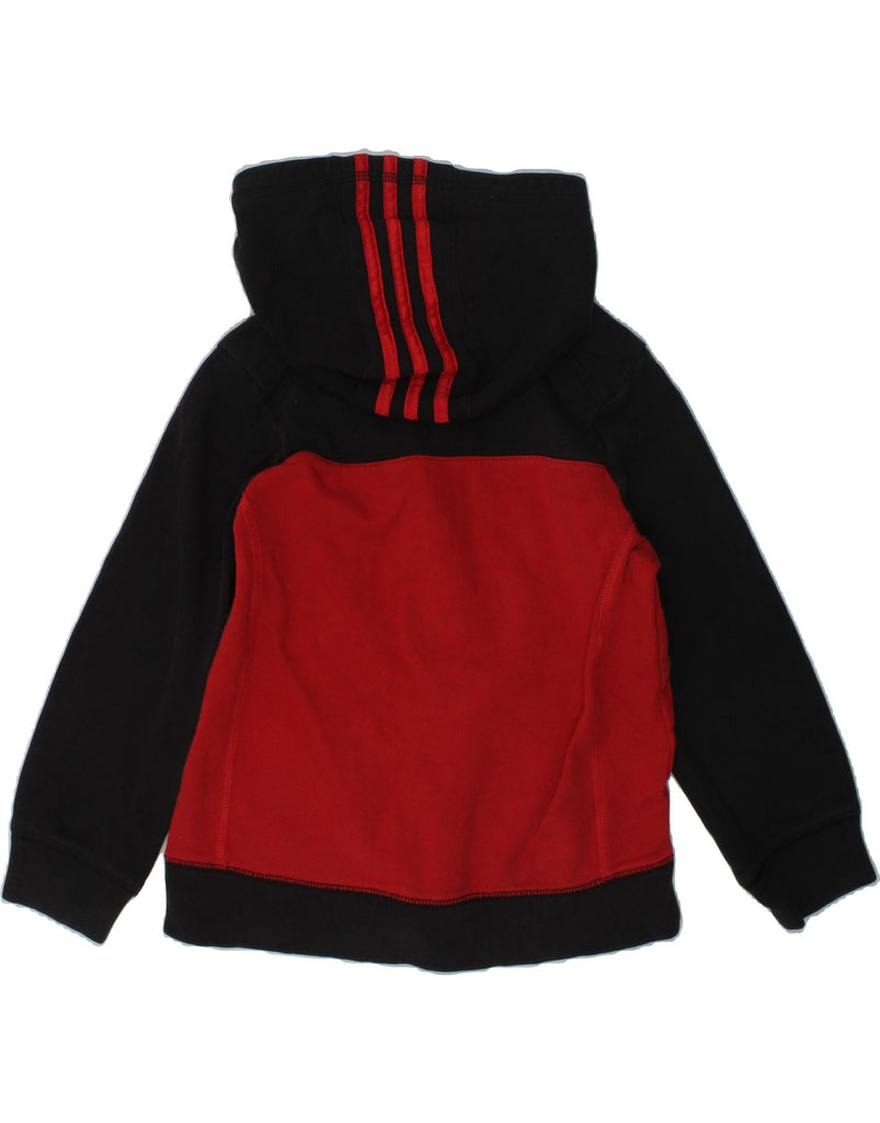 ADIDAS Boys Zip Hoodie Sweater 5-6 Years Black Colourblock Cotton | Vintage Adidas | Thrift | Second-Hand Adidas | Used Clothing | Messina Hembry 