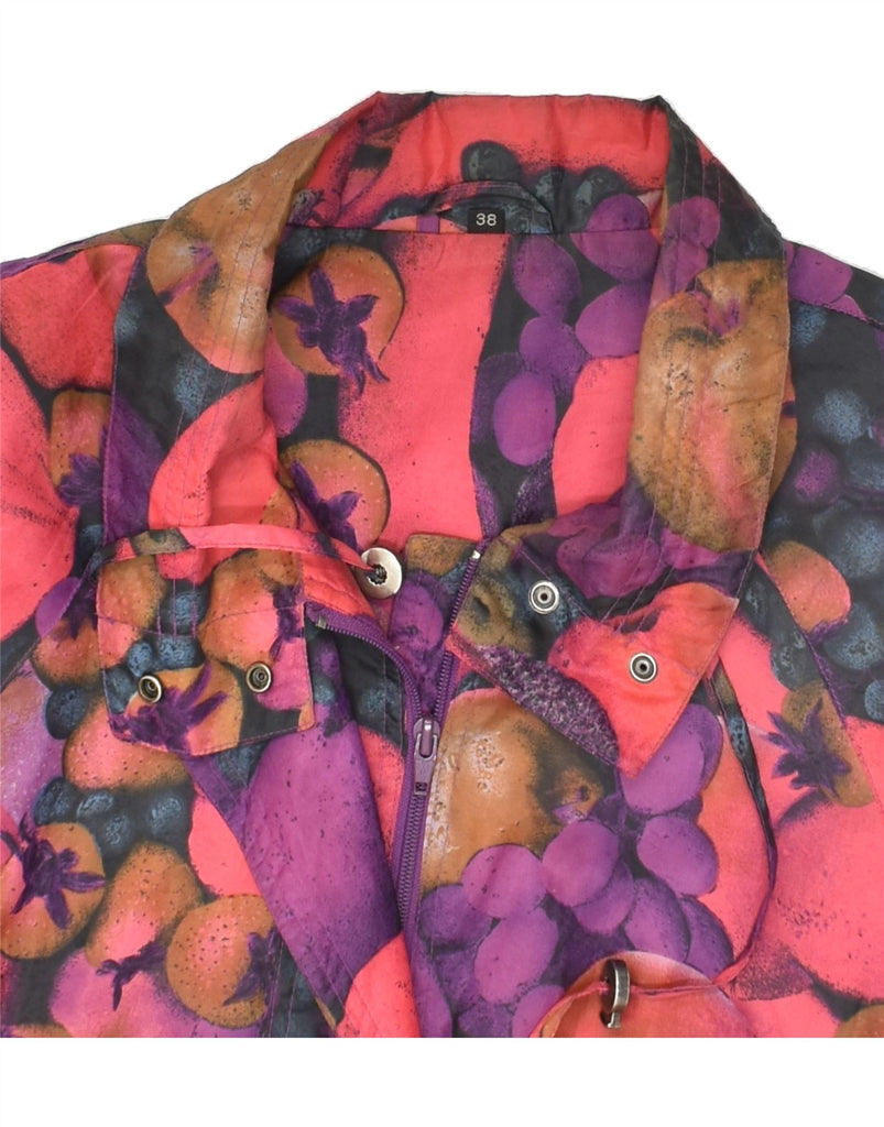 C&A Womens Overcoat EU 38 Medium Purple Floral Polyester | Vintage C&A | Thrift | Second-Hand C&A | Used Clothing | Messina Hembry 