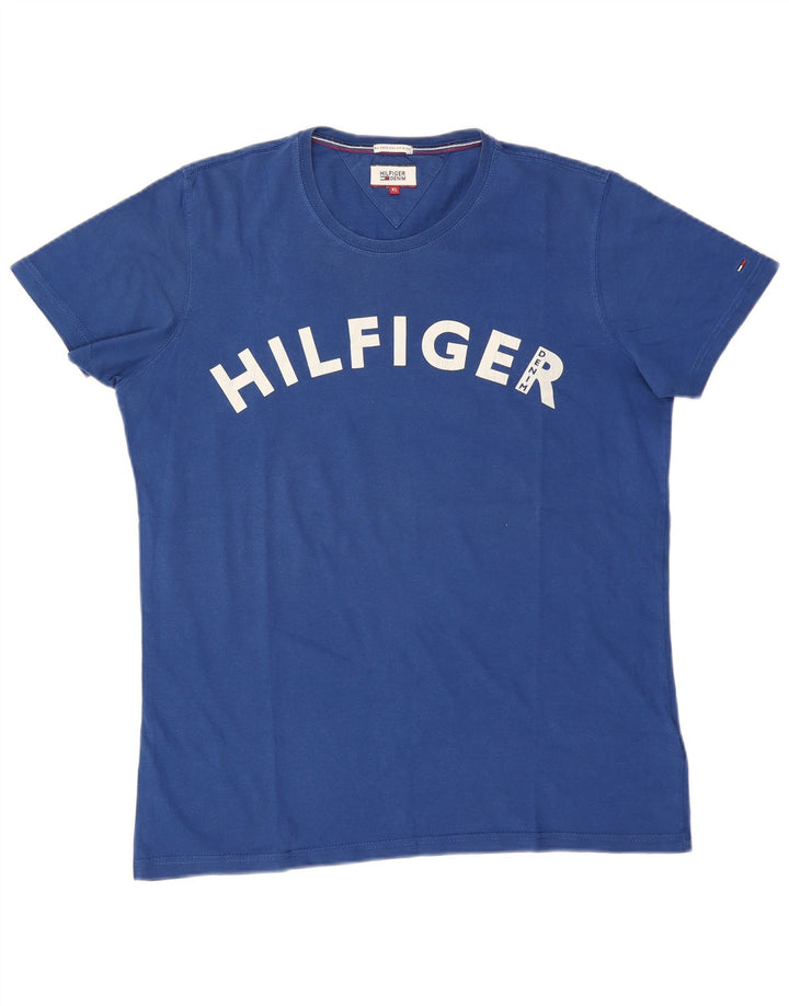 Tommy Hilfiger Mens Graphic T-Shirt Top XL Blue Cotton