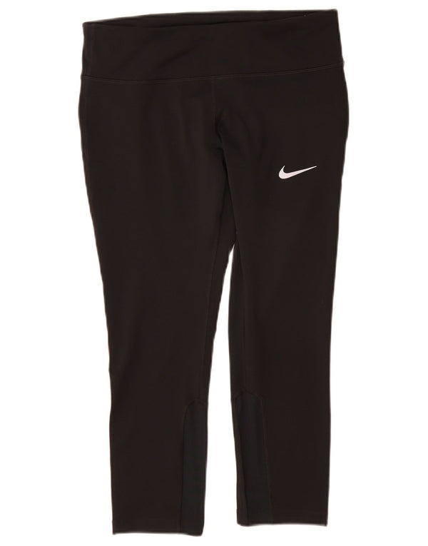 Nike Womens Dri Fit Capri Leggings UK 12 Medium  Black