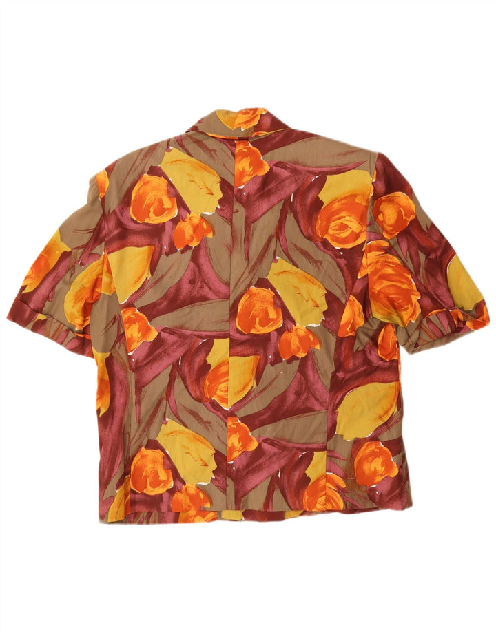 Vintage Womens Short Sleeve Shirt Blouse IT 45 Medium Multicoloured Floral