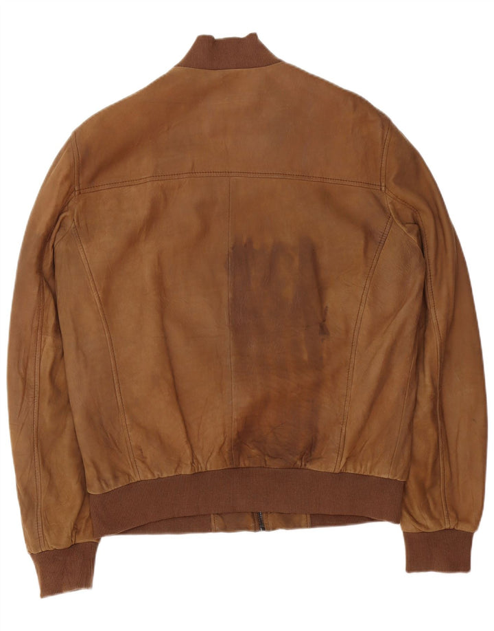 Conbipel Mens Leather Jacket IT 52 Large Brown Leather