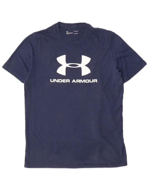 Under Armour Mens Heat Gear Graphic T-Shirt Top Medium Navy Blue