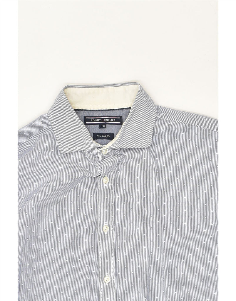 TOMMY HILFIGER Mens New York Fit Shirt Medium Blue Spotted Cotton | Vintage Tommy Hilfiger | Thrift | Second-Hand Tommy Hilfiger | Used Clothing | Messina Hembry 